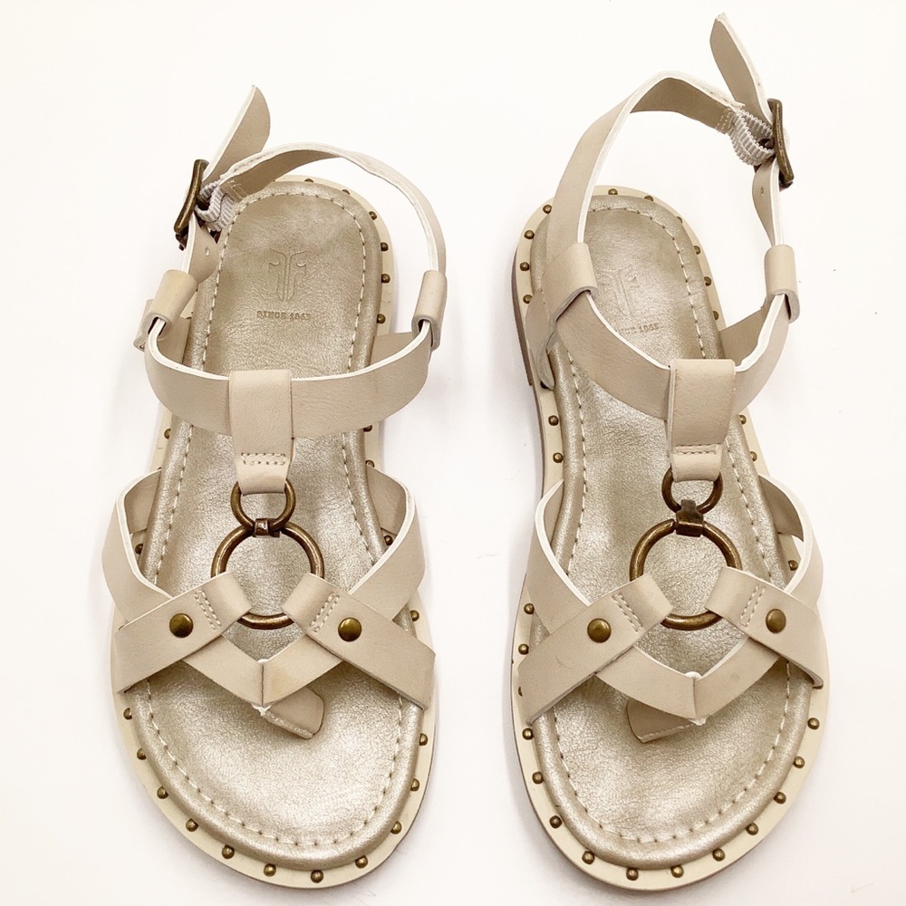 🆕{Frye} Haylee Brass Harness & Studded Sandals